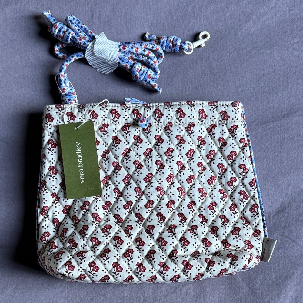 Vera Bradley Floral Quilted Cosmetic Bag - White and Red